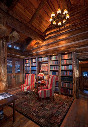 Rustic Log Cabin Library I Like How They Keep The Shelves Very Rustic