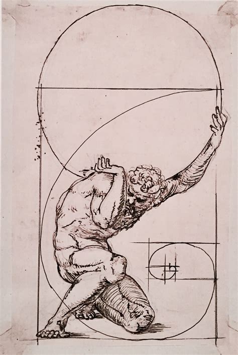 A Drawing Of A Man With His Arms Outstretched In Front Of A Circle And