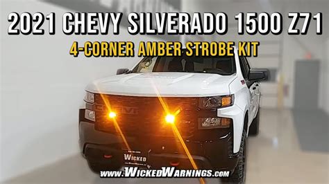 2021 Chevy Silverado 1500 Z71 4 Corner Amber Strobe Lights Kit Youtube