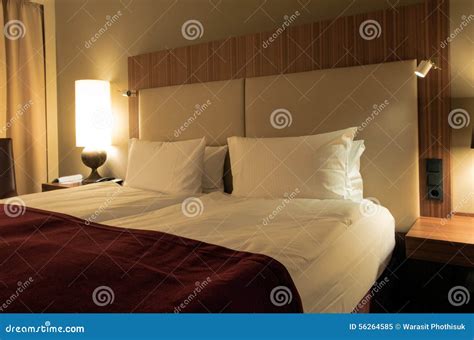 Bed In A Hotel Room Stock Image Image Of Light Decoration 56264585