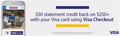 Each membership includes one free household card. Costco Visa Checkout Promotion: $50 Statement Credit with $250 Purchase