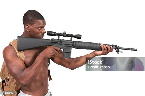 Man With Assault Rifle Stock Photo Download Image Now Adult