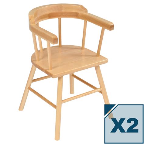 Childrens Wooden Captains Chair Pack Of 2