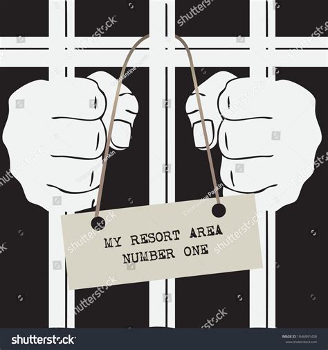 Hands Prisoner On Prison Bars My Stock Vector Royalty Free 1846891408