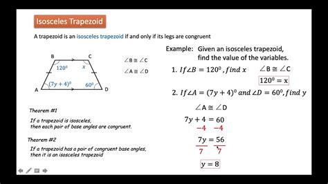 Theorems Of An Isosceles Trapezoid Youtube