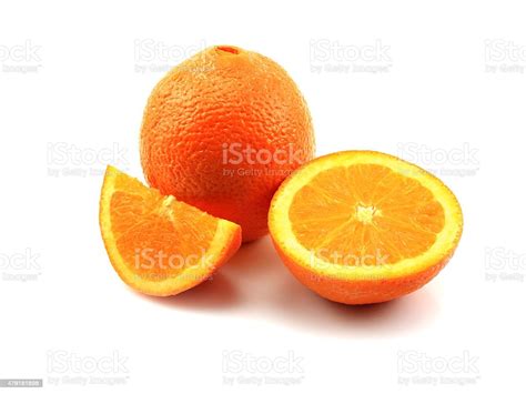 Whole Orange Fruit Isolated On White Background Cutout Stock Photo
