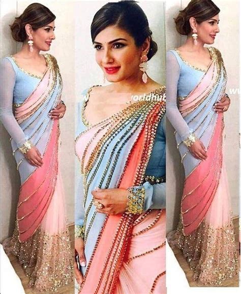Designer Ravina Saree Premium Georgette And Net Sari With Sequence And