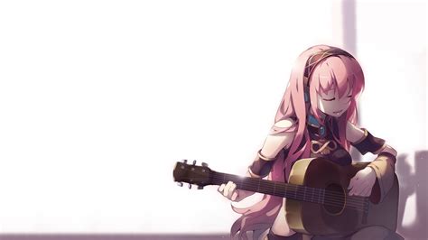 Anime Girls Megurine Luka Vocaloid Guitar Wallpapers Hd