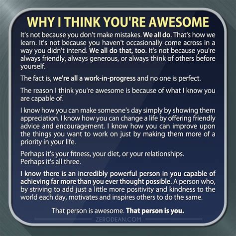 Why I Think Youre Awesome By Zero Dean Quotes About Everything
