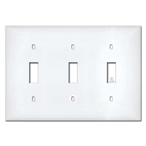 White Plastic 3 Toggle Wall Switch Plate Kyle Switch Plates