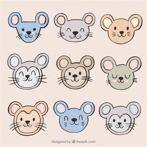 Free Vector Hand Drawn Mice Collection