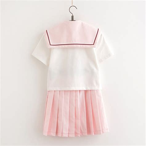 Traje De Sailor Japonés Para Chica Uniforme Escolar De Manga Larga Corta Estilo Preppy Color