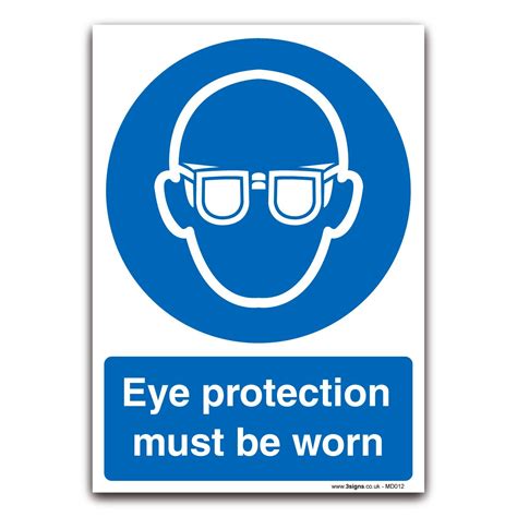 Eye Protection Must Be Worn Rigid Plastic Mandatory Safety Signs Ebay