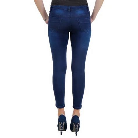 Skinny Ladies Dark Blue Denim Jeans Button High Rise At Rs 335 Piece In New Delhi