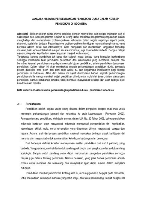 Contoh Azaz Historis Landasan Historis Pendidikan Indonesia