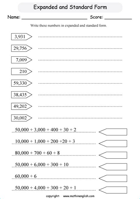 Writing Numbers In Expanded Form Worksheet Printable Word Searches