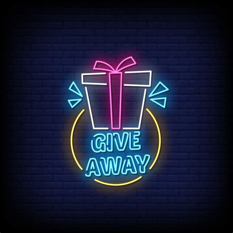 Giveaway Neon Signs Style Text Vector 2187711 Vector Art at Vecteezy