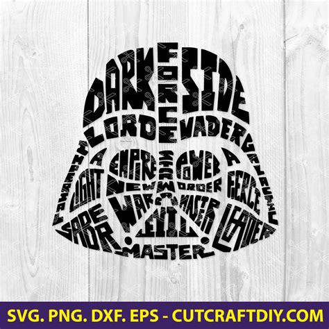Darth Vader Svg Dxf Png Eps Star Wars Svg Cut File