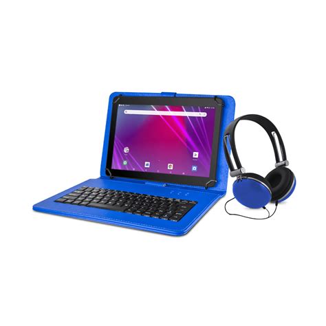 Ematic 101 16gb Tablet With Android 81 Go Keyboard Folio Case And