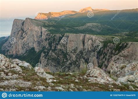 Crimea Nature Amazing Landscape Mountains Black Sea Coast During