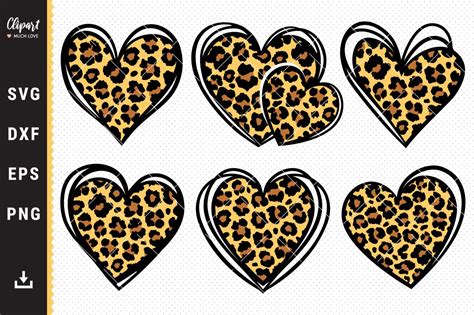 Heart Svg Leopard Heart Svg Love Heart Svg Cheetah Heart Svg Leopard