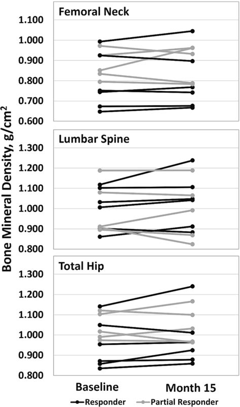 Bone Mineral Density Gcm 2 For Femoral Neck Lumbar Spine L1 L4