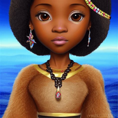 3d Animated African American Princess Girl · Creative Fabrica