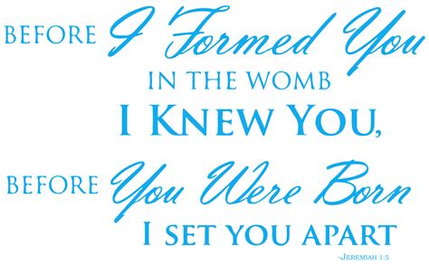 Jeremiah 15 Before I Formed You In The Womb Vinyl Decal Sticker Quote