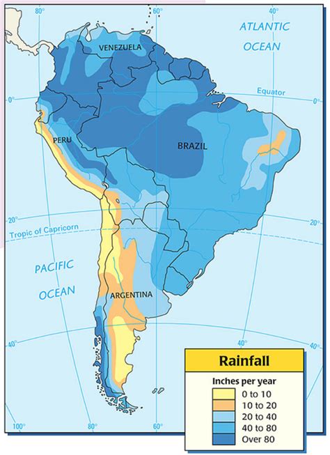 19 South America Atlas L2 Rainfall And Elevation Mr Peinerts