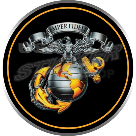 Us Marine Corps Emblem Sticker Round Item M 002 Usa Military