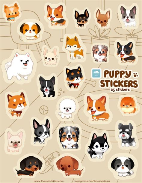 Vinyl Stickers Set Puppy Stickers Vol 1 Waterproof Anti Etsy Cute