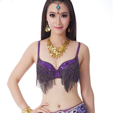 2018 Belly Dance Double Row Hanging Bra Belly Dance Costume Top Bra Us Size 32 34bc 10 Colours