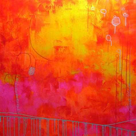 Elena Pink Orange Abstract Painting Large Painting 40x40