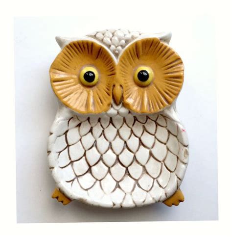 Retro Owl Dish Ceramic Owl Dish Vintage Owl By Flabbyrabbit Ceramic Owl Vintage Owl Ceramics