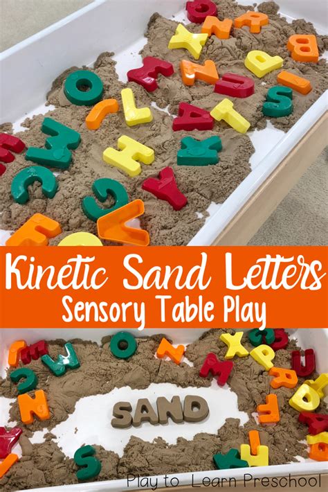 Kinetic Sand Letter Molds Literacy At The Sensory Table Sensory