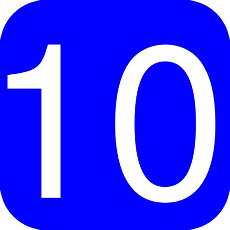 Blue Rounded Square With Number 10 Clip Art At Vector