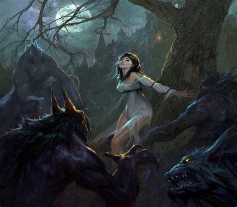 Fantasy Girl Werewolf Art Werewolf