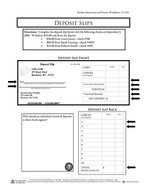 Checking Account Simulation Fill Online Printable Fillable Blank