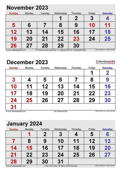 December 2023 January 2024 Calendar With Holidays Schedule December