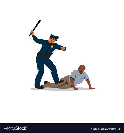 Police Violence On The Black Offender Royalty Free Vector