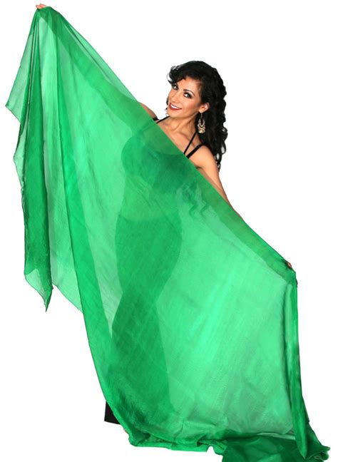 silk belly dance veil green