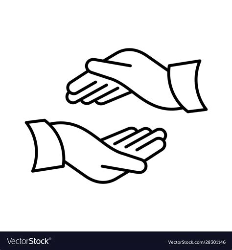 Two Hands Icon As Protect Support Or Care Symbols Vector Image
