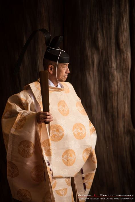 Shinto Priest Preparing For A Traditional Japanese Wedding Ceremony