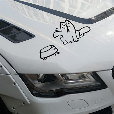 Aliexpress Com Buy Funny Cat Shaped Car Stickers Decals For Car Bumper Cute Auto Motorcycle