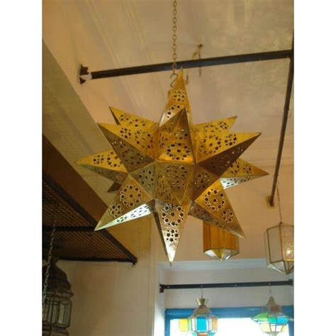 Moravian Moroccan Pierced Star Light Copper Chandelier Chairish