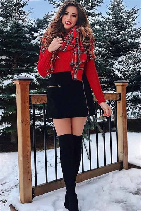 Cute Winter Skirt Outfits Casual Wear Party Outfits For Christmas