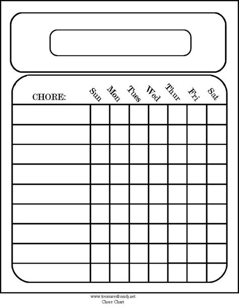Free Blank Chore Charts Templates Printables For The Home Chore