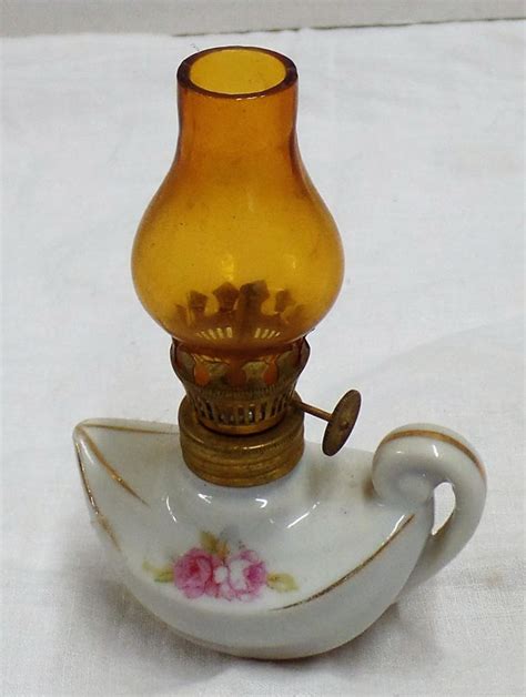 Sold Price Vintage Victorian Ceramics Porcelain Oil Lamp With Amber