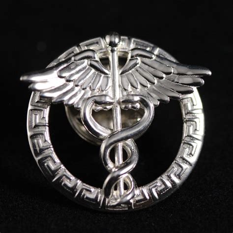 Medical Pin Antique Silver Caduceus Lapel Pin Medical Etsy