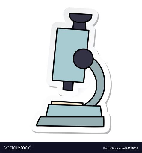 Sticker Of A Cute Cartoon Science Microscope Vector Image